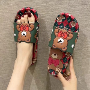凉拖鞋 女网红ins潮夏时尚 外穿可爱卡通小熊软底防滑家居浴室拖鞋
