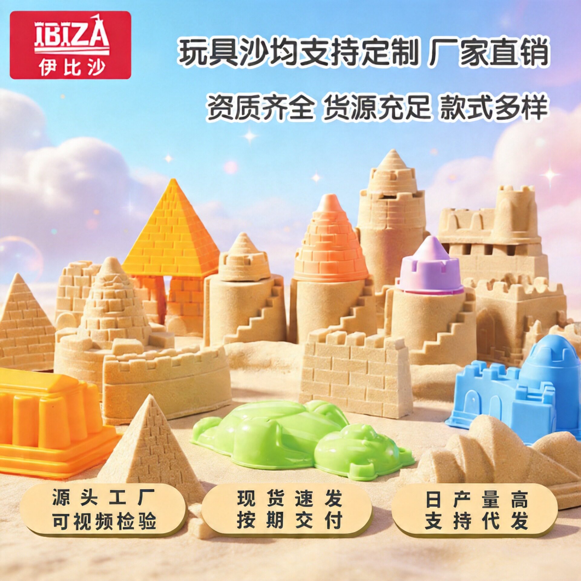 伊比沙太空玩具沙游乐园儿童魔力沙不粘手早教室内彩色沙散沙