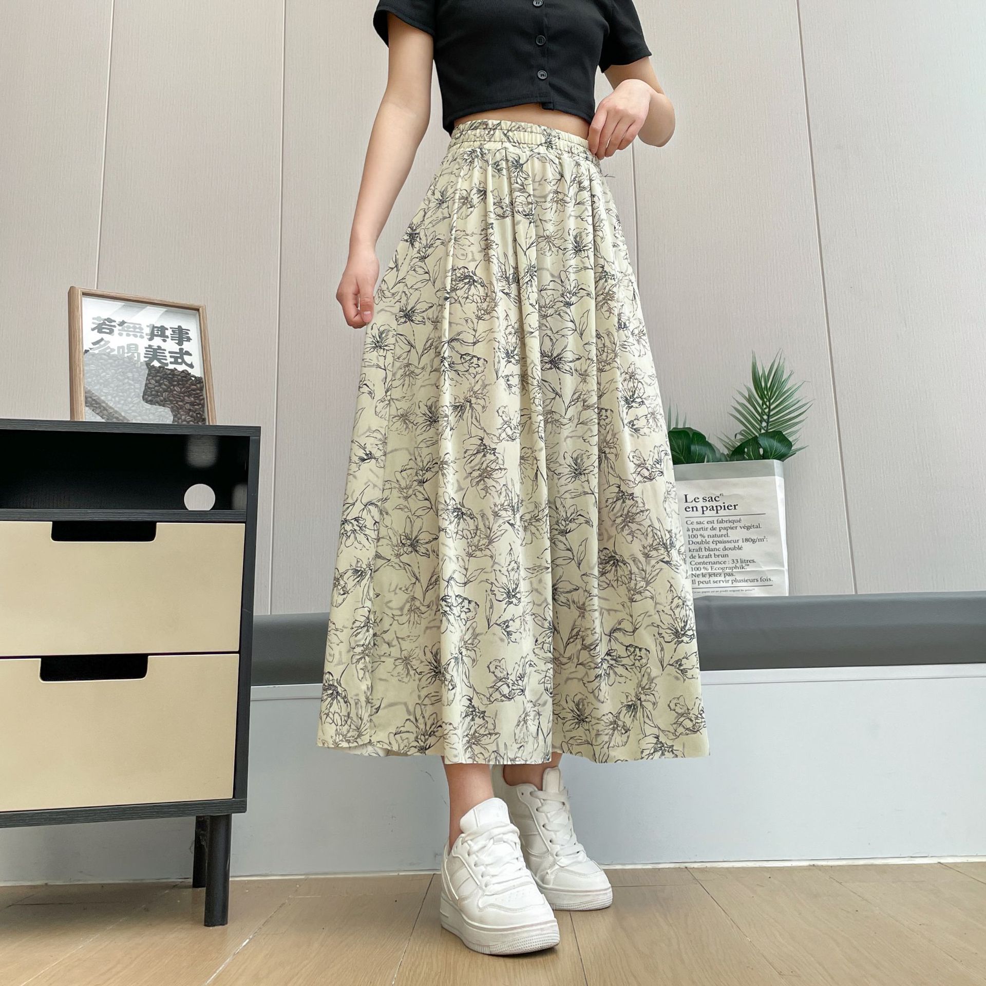 清凉半身裙夏季国风新中式半身碎半身裙