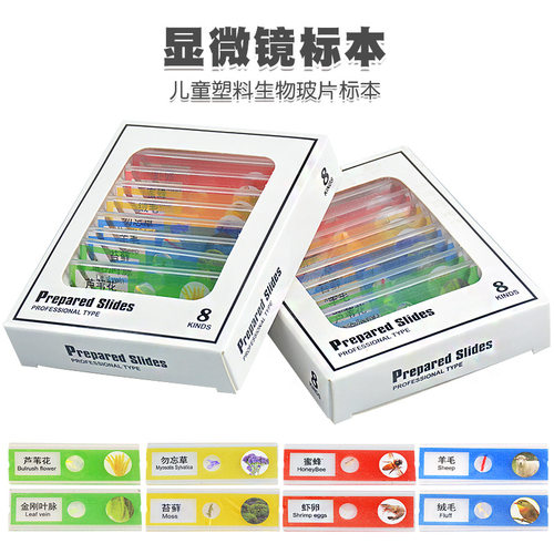 儿童显微镜动植物昆虫标本玻片学生科学实验器材益智早教认知玩具