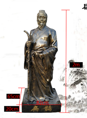 玻璃钢仿铜名医雕像扁鹊雕塑