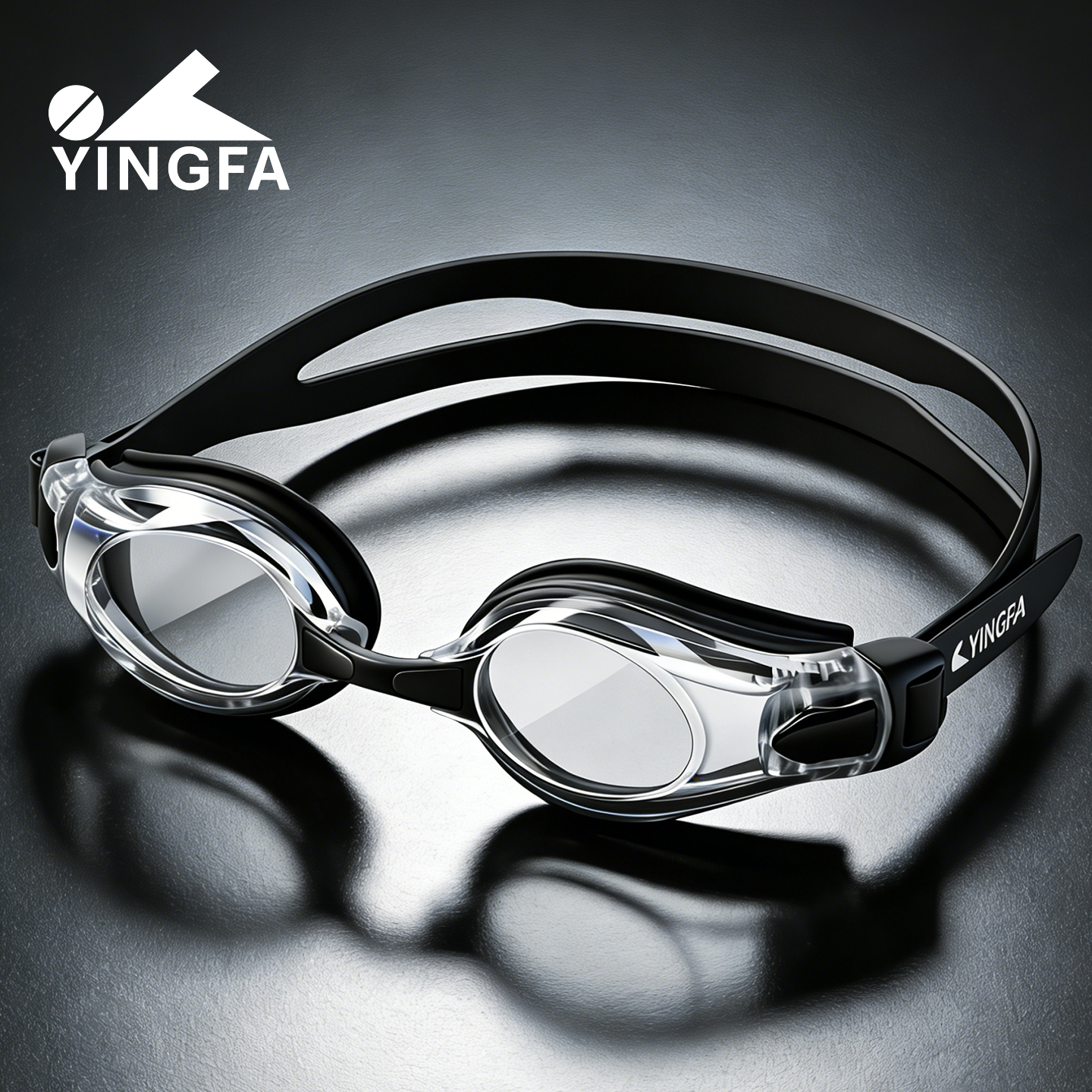 英发泳镜防水防雾高清近视度数男女专业游泳眼镜泳帽套装潜水装备