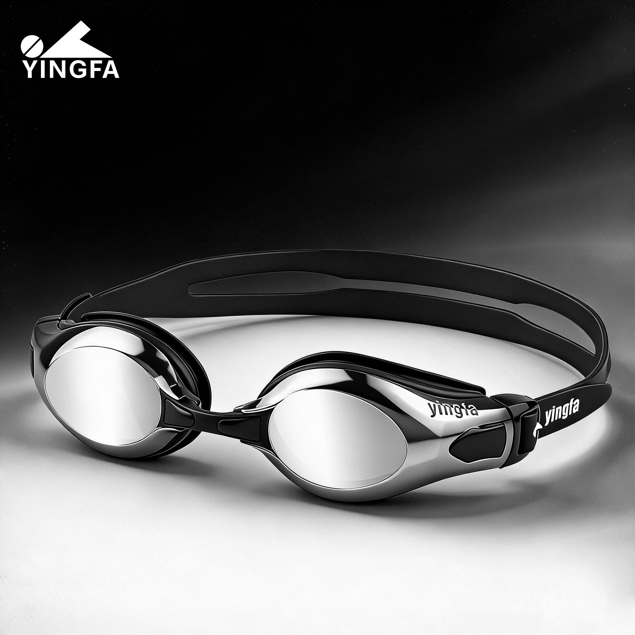 英发竞速泳镜防水防雾高清舒适大框男女成人镀膜专业游泳镜2800M