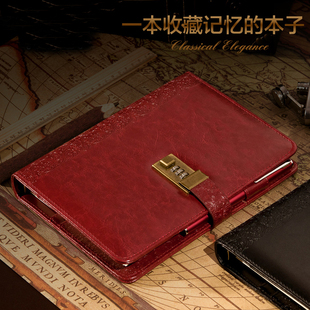 高档商务A5活页密码本带锁日记本创意文艺多功能带锁笔记本子定制