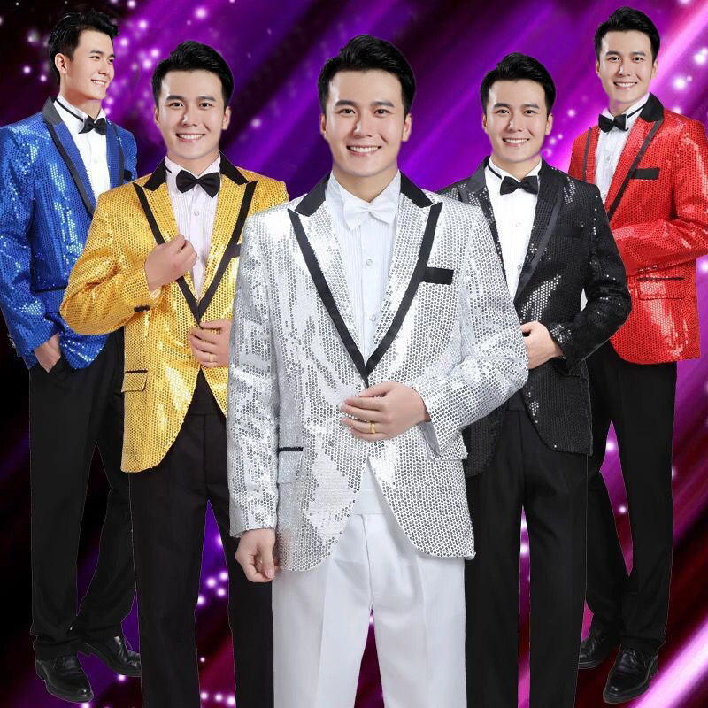 舞台表演亮片西装男演出服外套酒吧夜店dj唱跳舞蹈西服上衣男歌手