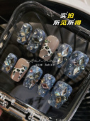 假指甲手工穿戴美甲闪钻长短款 全华子 Ash美甲 成品牛仔小狗