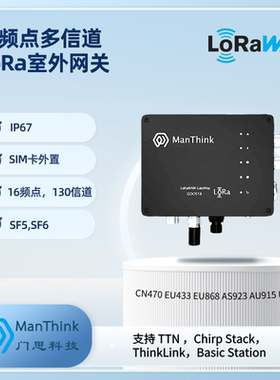 LoRaWAN 多通道室外网关16频点 130信道 IP67可连接Chirp stack