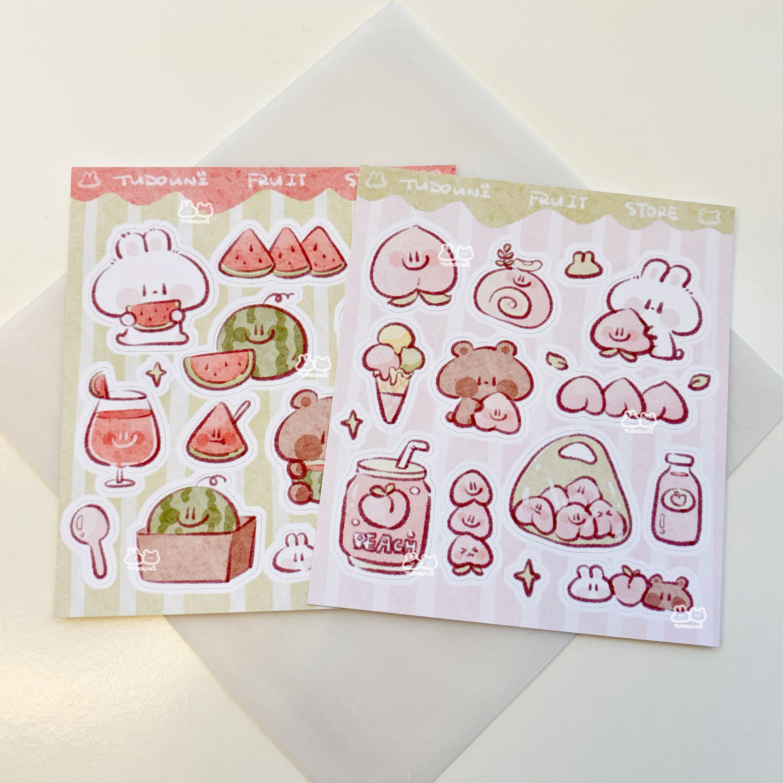 兔豆尼 &middot; 【口袋贴纸系列】西瓜/桃子/海洋/旅行/森林/手帐贴纸