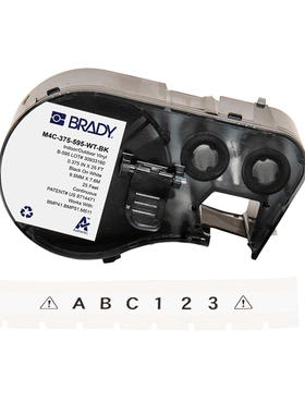 M4C-375-595 贝迪BRADY M410打印机标签 户内户外乙烯基标签 管理标签 管道标识 设备标识