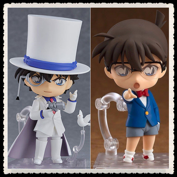 国产粘土人 黑羽快斗 怪盗基德 1412柯南q版可换脸公仔手办