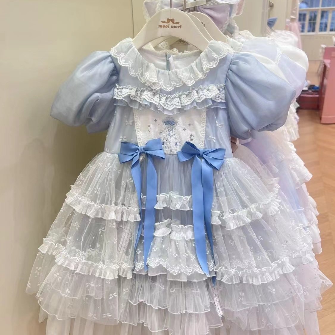 女童夏装泡泡袖小清新森系连衣裙