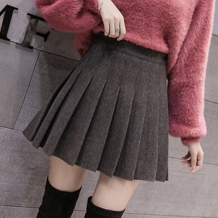 秋冬毛呢半裙学生裙质感显瘦包裙学院风JK裙