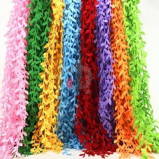 幼儿园吊饰 走廊环境装饰无纺布树叶藤条挂饰 柳条绿叶条diy包邮