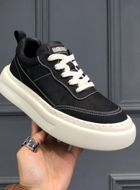 男鞋春季2026新款百搭潮鞋潮流厚底板鞋时尚加厚保暖运动鞋休闲鞋