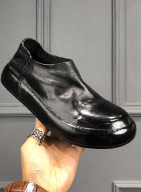 2026春季新款水洗马皮勃肯鞋复古软底软面一脚蹬男士百搭懒人鞋潮