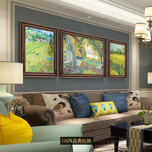 梵高名画客厅高级感油画肌装饰画