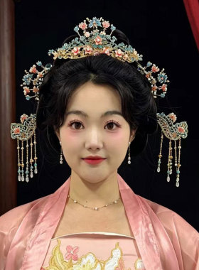 古风汉服头饰流苏发钗步摇配饰套装古装宫廷发冠明制华丽发饰复古