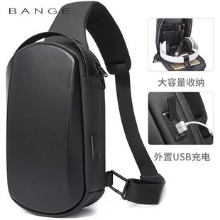 BANGE新款男士胸包防水eva硬壳单肩包潮流斜跨小包跨境Chest bag