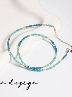 醉清风925银蓝色复古叠搭项链