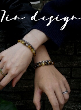 7in【鎏光】原创小众设计复古手作叠搭情侣s925手串