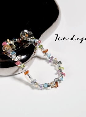 7in 925银手链【繁花】原创小众设计复古手作编织彩色s925手链