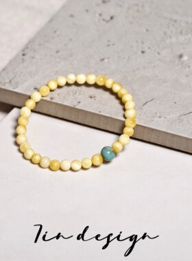 7in  【柠檬】原创小众设计蜜蜡百搭5mm单圈手串