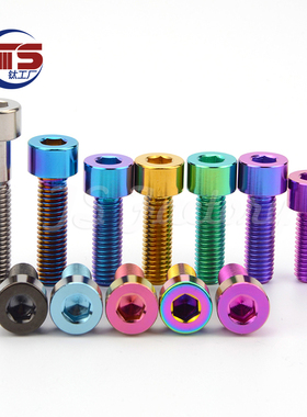TS钛合金螺丝M6x10-40mm柱头内六角卡钳车把货架摩托车改装 TC4