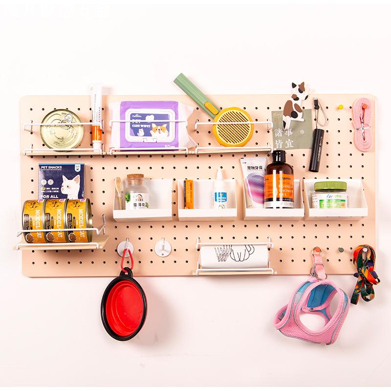 创意收纳多用途金属壁挂洞洞板牵引绳宠物用品清洁工具挂钩超市置