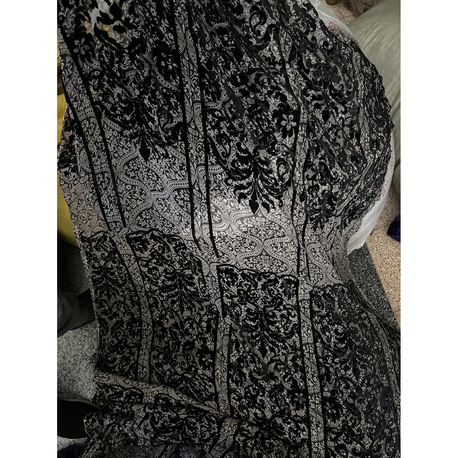 桑蚕丝真丝绒烂花绒服装面料布料衣服连衣裙女装