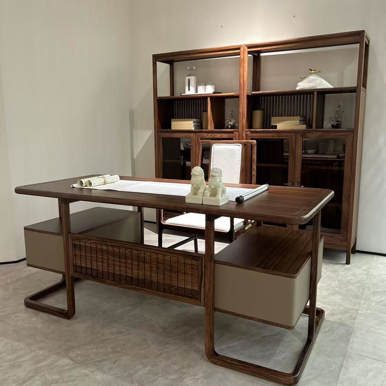 新款宋式美学黑胡桃木实木茶桌椅高端定制设计师同款茶室茶楼茶台