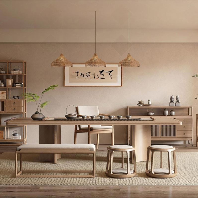 新中式宋式风家具实木茶桌椅现代简约轻奢茶室办公会所泡茶桌定制