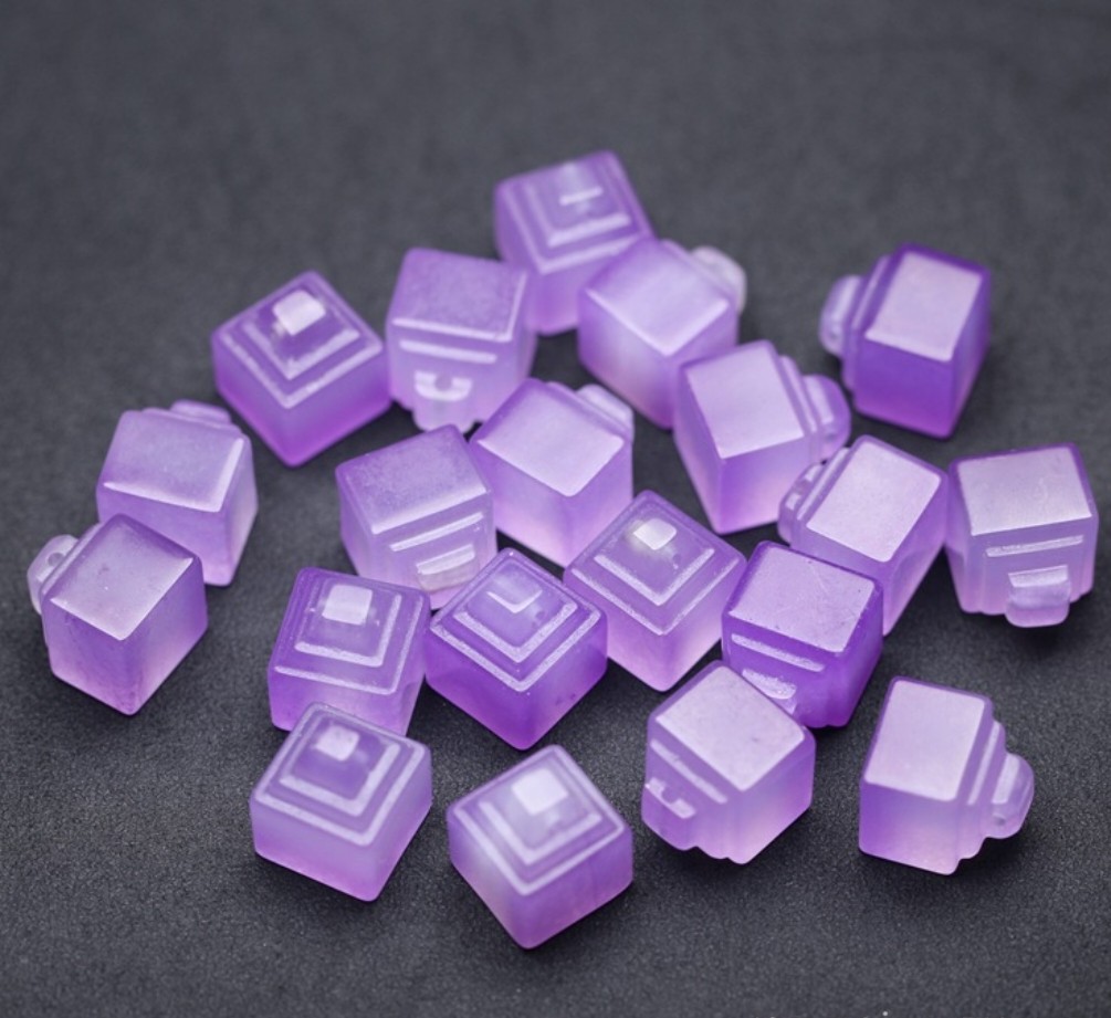 石英岩玉紫罗兰紫印章14mmDIY饰品配件其他配件入珠串珠珠子手工