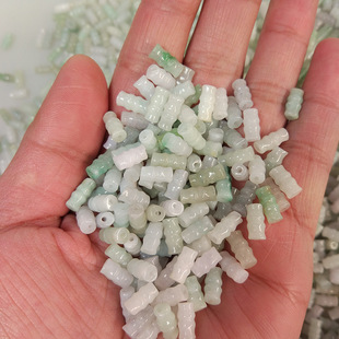 翡翠小竹管9×5左右小竹节珠宝首饰配件摆件纯手工