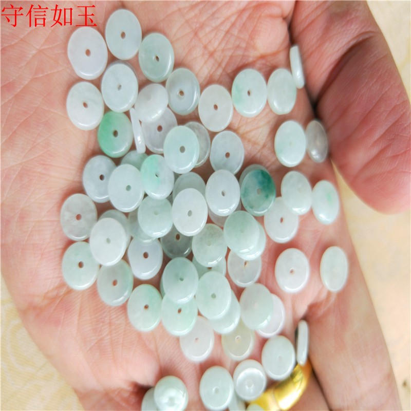 天然全新a货平安扣翡翠散珠