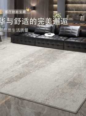 地毯客厅轻奢高级免洗可擦灰色意式极简卧室地垫家用沙发防水防污