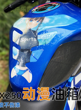 国四GSX250R鱼骨贴改装油箱油箱盖贴花适用铃木钥匙圈贴锁孔贴