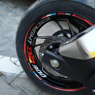 适用豪爵DR300改装防水反光轮毂贴纸轮钢圈贴花铝轮拉花版画贴纸