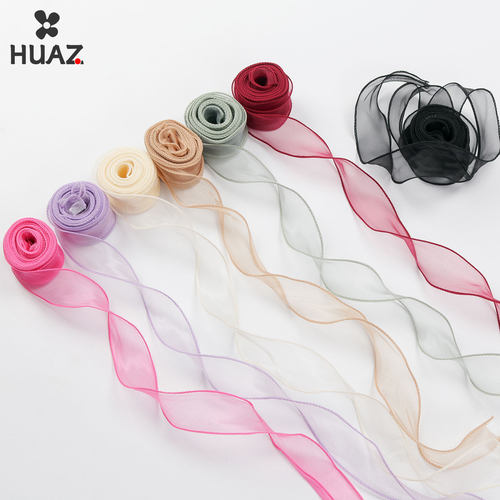 鲜花包装丝带鱼尾纱透明小卷织带