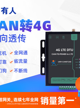 有人CAN转4Gdtu模块光伏新能源远程透传CANbus总线分析仪CANET200