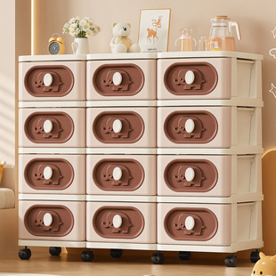 卡通抽屉式收纳柜多层可移动储物柜家用整理柜客厅玩具零食置物架