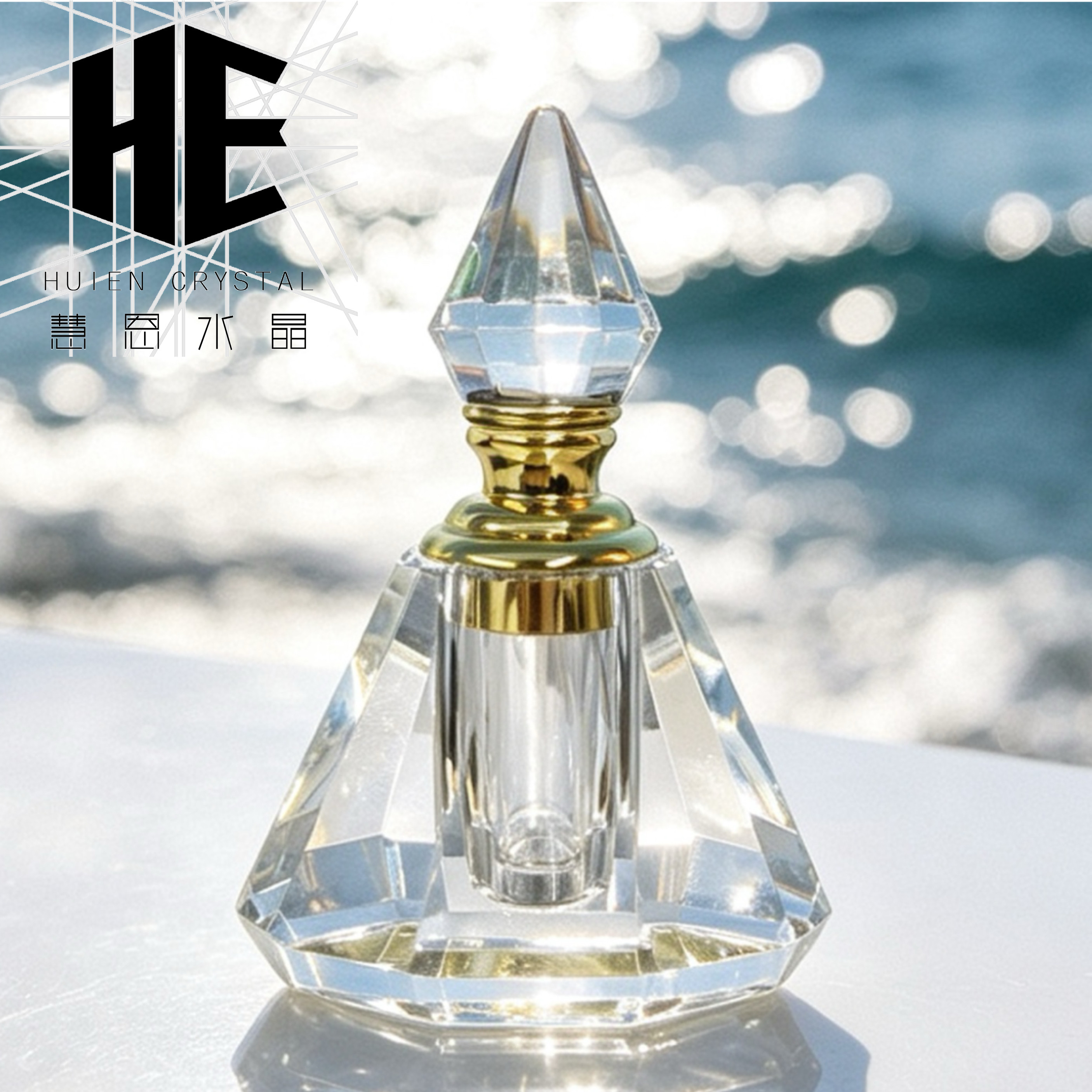 3ML水晶人体精油瓶 便携玻璃空瓶子 玻璃棒涂抹分装滴管瓶  包邮