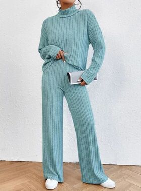 New 2025 Autumn Winter Solid Color High Neck Long Sleeve Loo