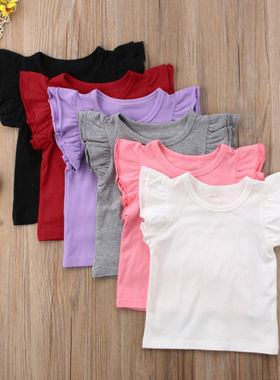 Toddler Newborn Kids Baby Girl Boy Cotton T-shirt Flying Sle