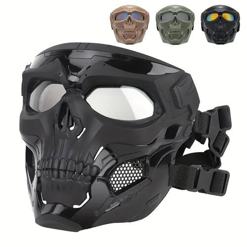 Windproof Full Face Skull Mask – Colored Goggles , Skeleton