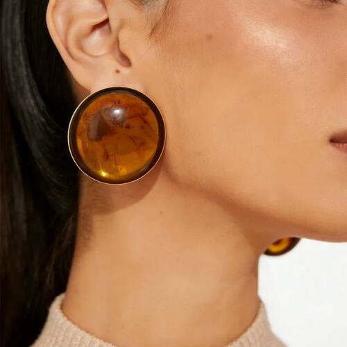 Vintage gradient resin geometric earrings for women, fashion