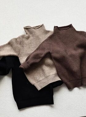 Baby Girls Winter Turtleneck Knitted Sweaters Clothes 2025 A