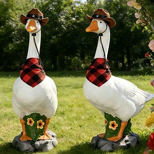 Resin Crafts Statues Adjustable Swan Figurine Realistic Outd