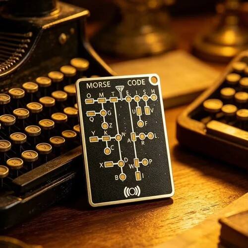 LED Morse Code Trainer Card Pocket-Sized Portable Encryption