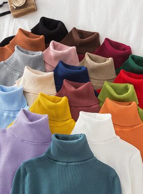 Women Turtleneck Sweater Knitted Soft Pullovers cashmere Jum