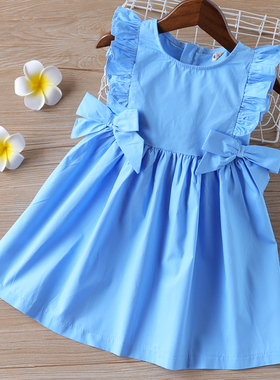 Summer Dress 2023 Girl Clothes Princess Dress Bowknot Party